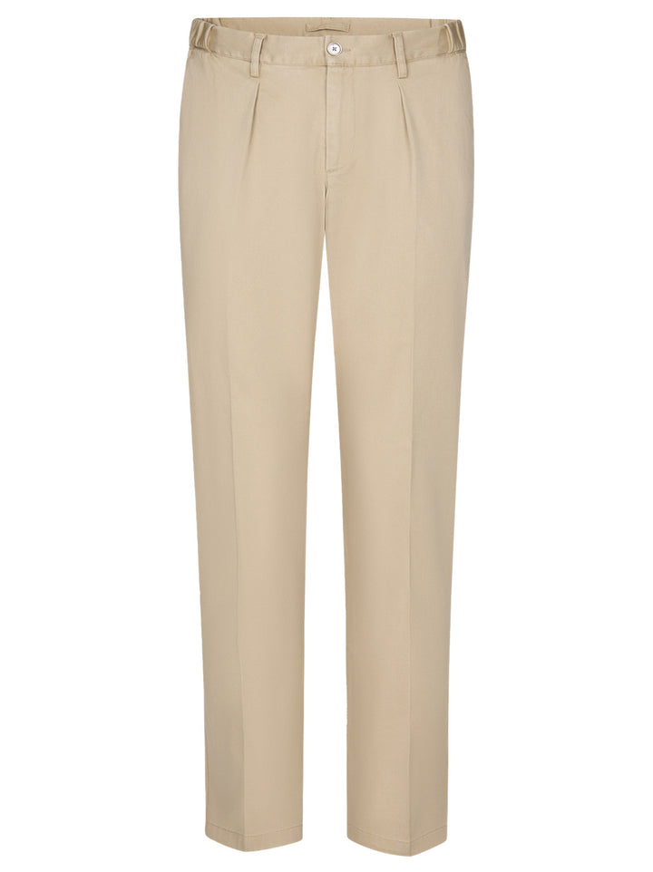 Profuomo donkerbeige faded relaxed fit chino-98% katoen / 2% elastaan-HEREN BROEKEN-Beige