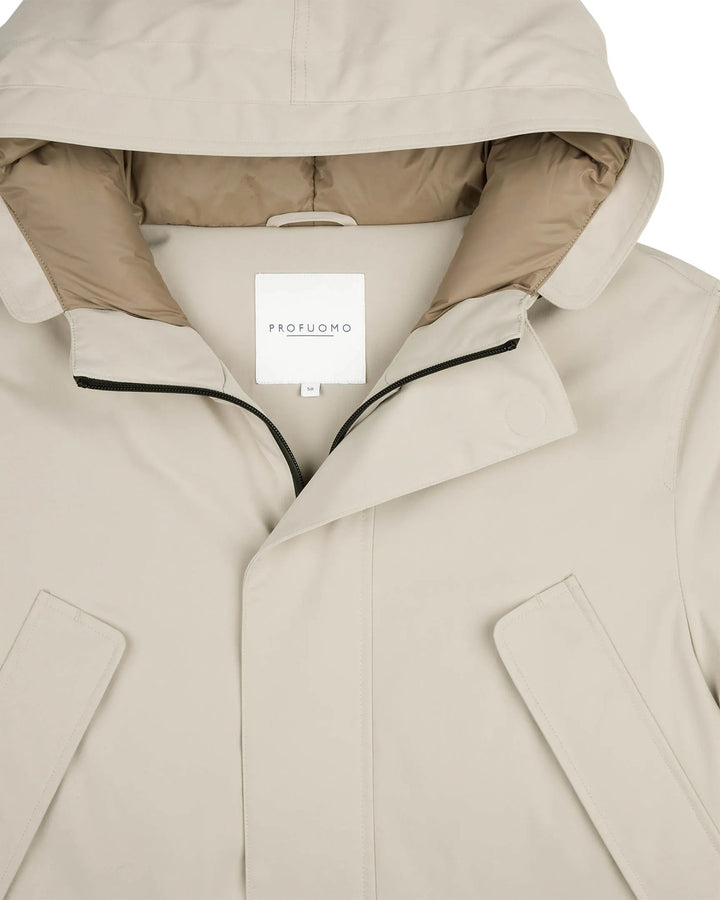 Profuomo Duck Down Parka – Beige-72% polyester, 28% elastomulti-HEREN JASSEN & JACKS-Beige