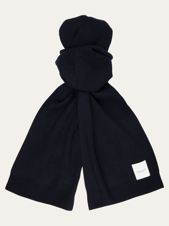 Profuomo Gebreide Wollen Sjaal – Blauw-50% wol, 30% polyamide, 20% modaal-HEREN ACCESSOIRES-Blauw