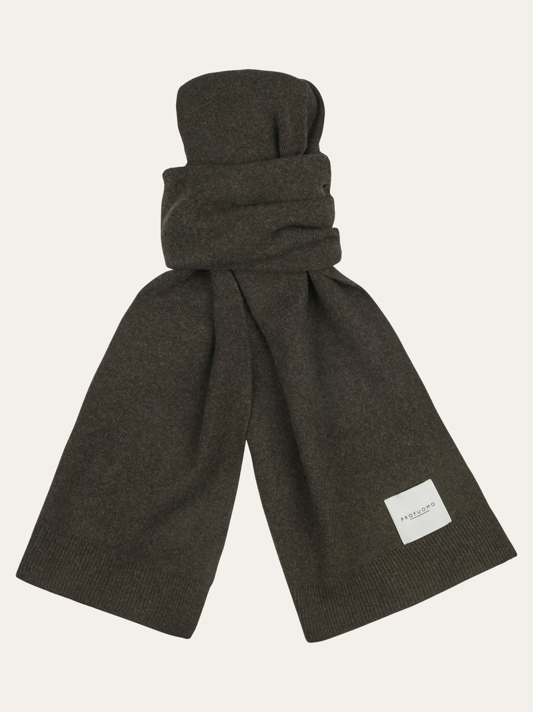Profuomo Gebreide Wollen Sjaal – Bruin-50% wol, 30% polyamide, 20% modaal-HEREN ACCESSOIRES-Bruin