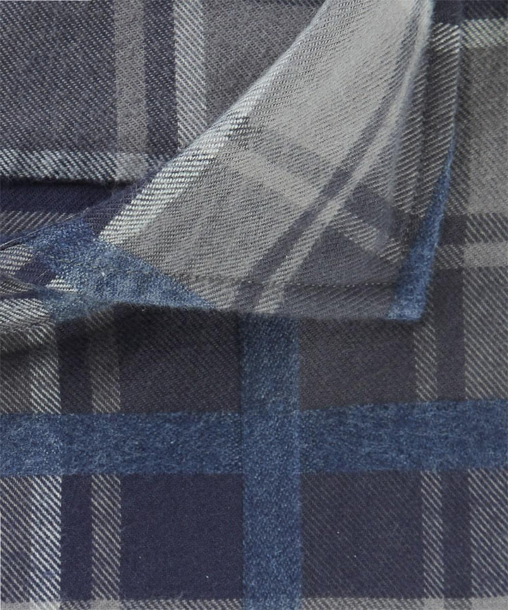 Profuomo geruit twill overhemd-Twill-HEREN SHIRTS-Blauw