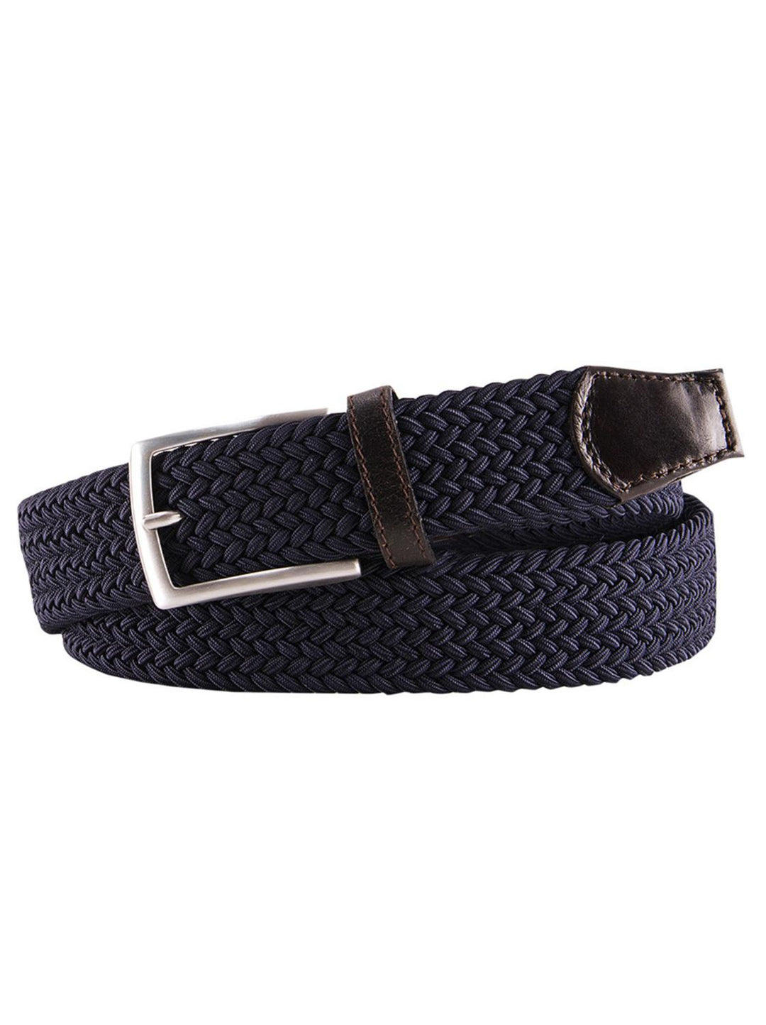 Profuomo geweven riem-60% viscose,16% polyamide,10% leer,14% elastodiene.-HEREN SCHOENEN & RIEMEN-Blauw