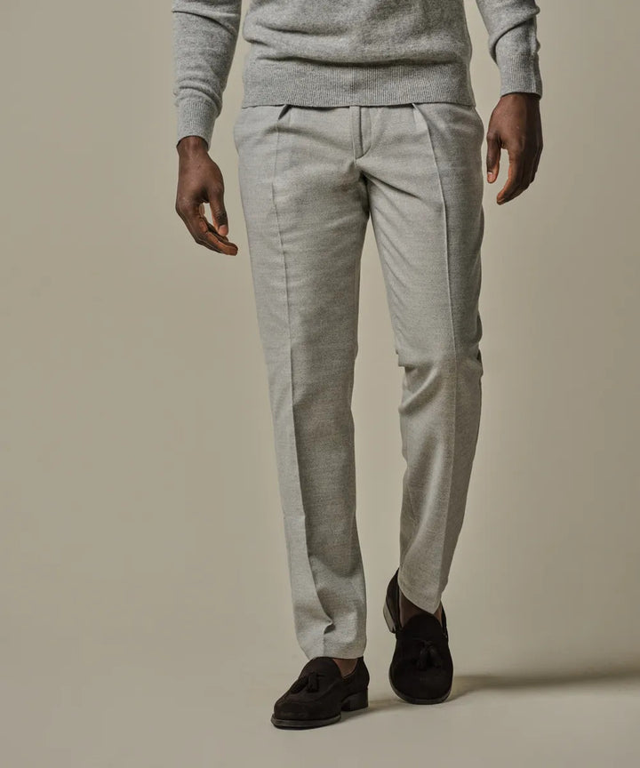 Profuomo Grey Flannel Chino – Grijs-46% cotton, 33% polyester, 18% viscose, 3% elastaan-HEREN BROEKEN-Grijs