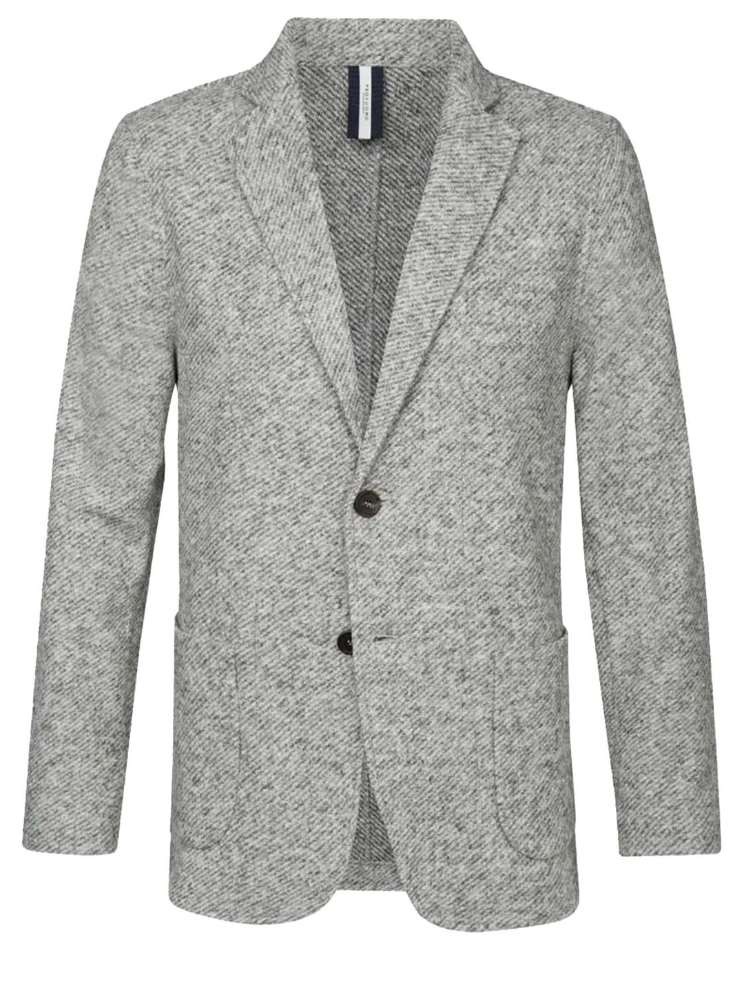 Profuomo grijs knitted colbert-38% wol, 37% katoen, 25% polyester-HEREN PAKKEN & COLBERTS-Grijs
