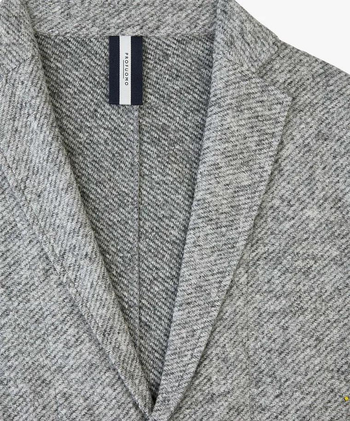 Profuomo grijs knitted colbert-38% wol, 37% katoen, 25% polyester-HEREN PAKKEN & COLBERTS-Grijs