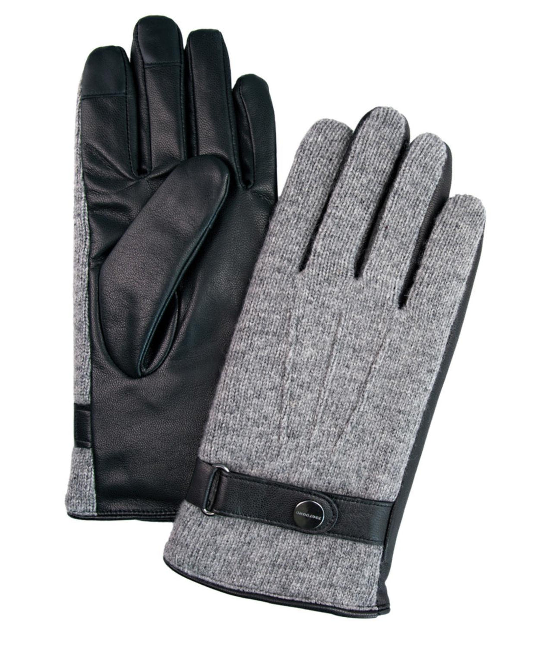 Profuomo grijze handschoenen-HEREN ACCESSOIRES-Grijs