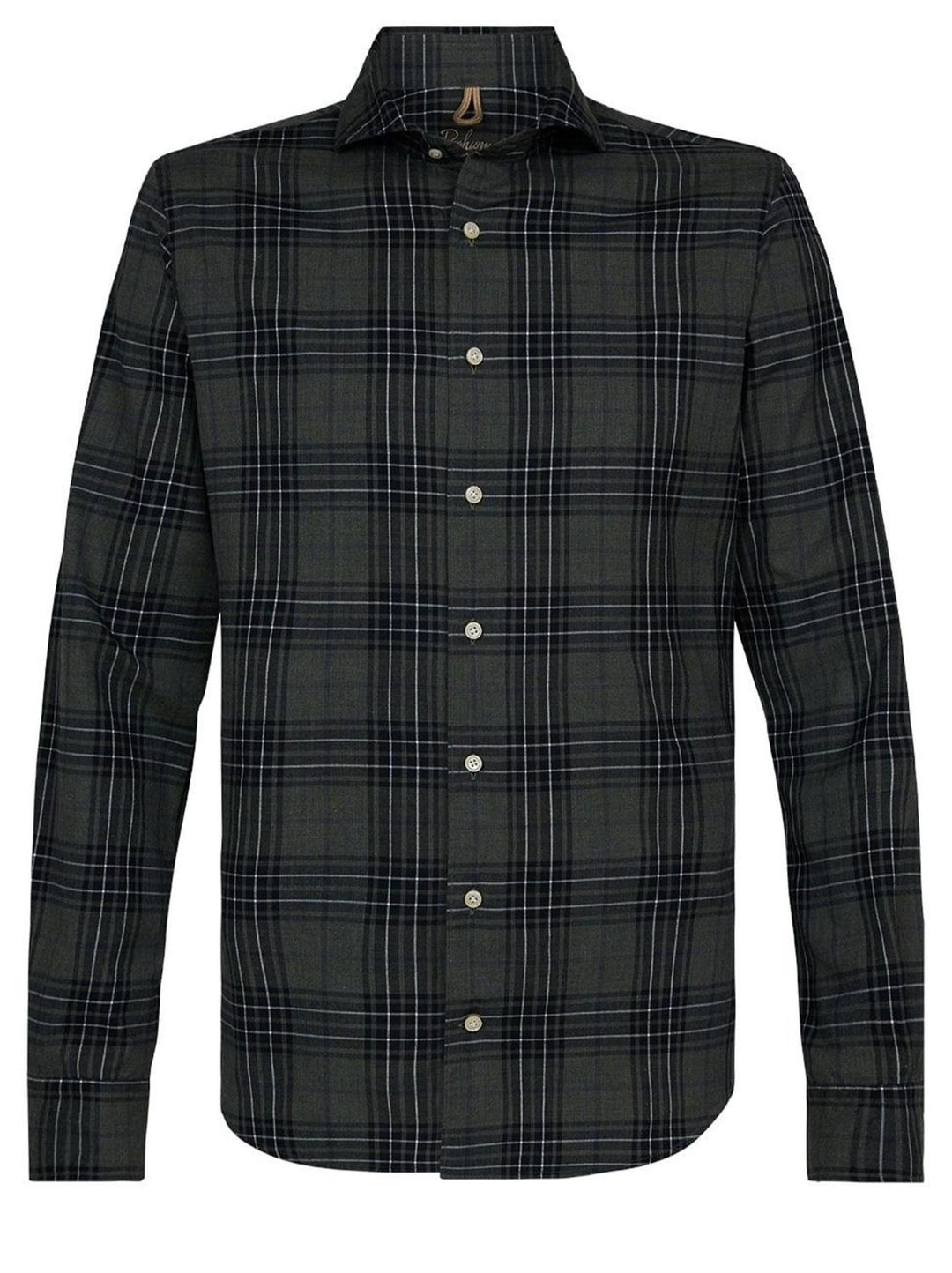 Profuomo groen casual overhemd-100% katoen-HEREN SHIRTS-Groen