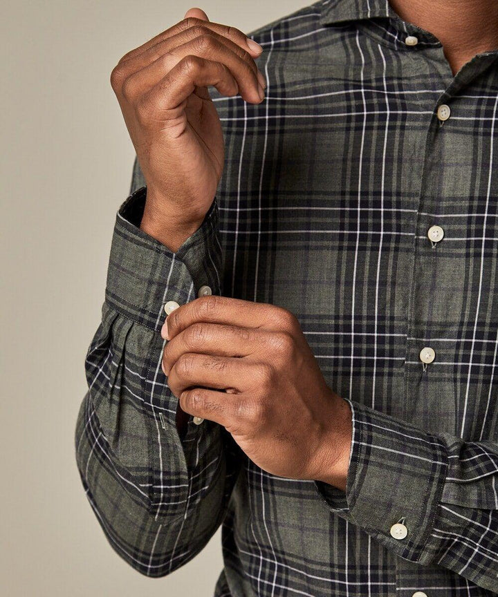 Profuomo groen casual overhemd-100% katoen-HEREN SHIRTS-Groen