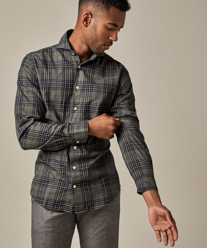 Profuomo groen casual overhemd-100% katoen-HEREN SHIRTS-Groen