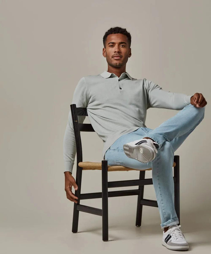 Profuomo groene polo slim fit-100% katoen-HEREN POLO'S & T-SHIRTS-Groen