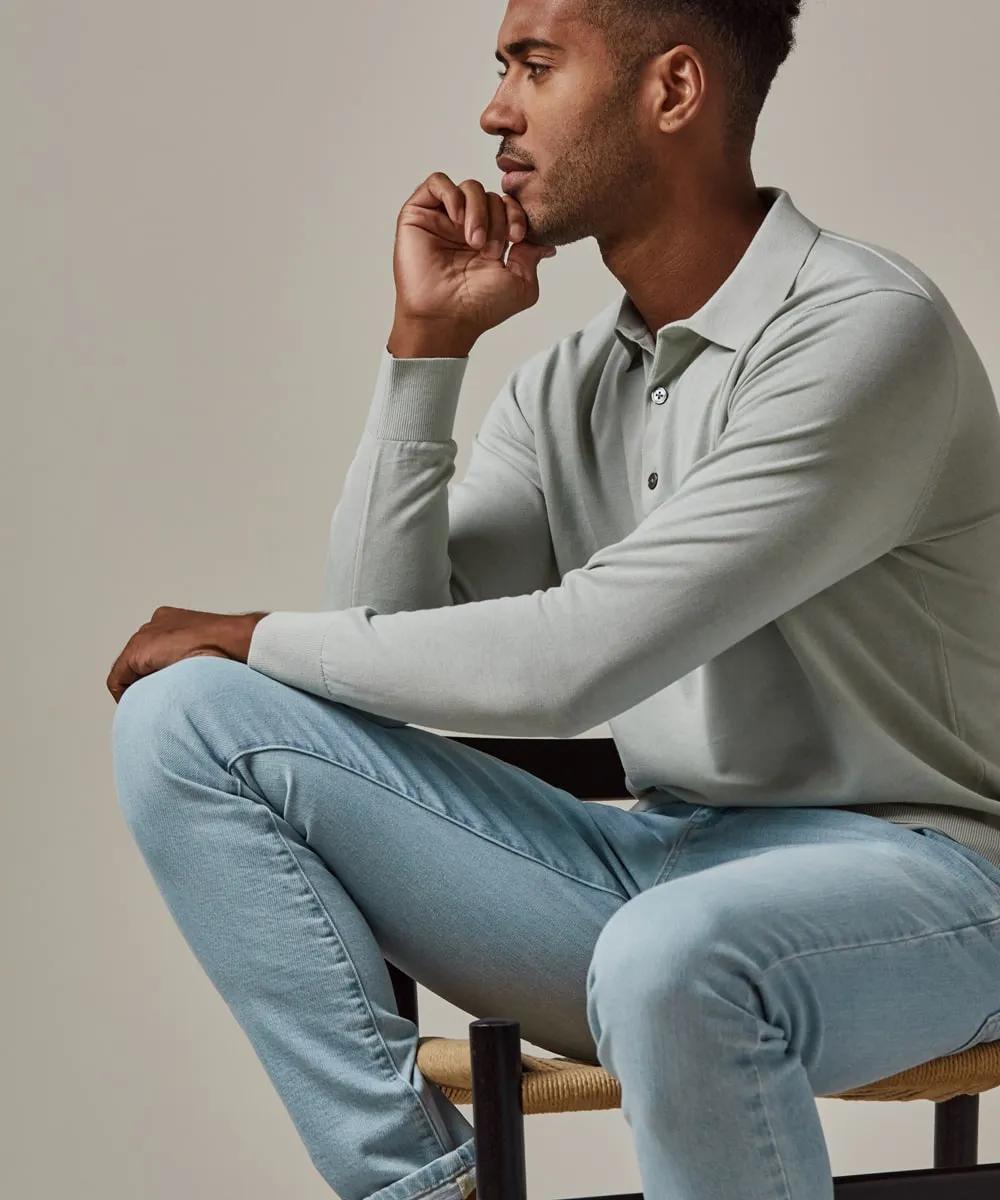 Profuomo groene polo slim fit-100% katoen-HEREN POLO'S & T-SHIRTS-Groen