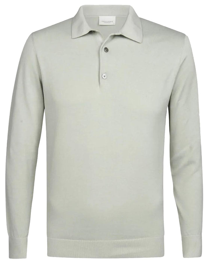 Profuomo groene polo slim fit-100% katoen-HEREN POLO'S & T-SHIRTS-Groen