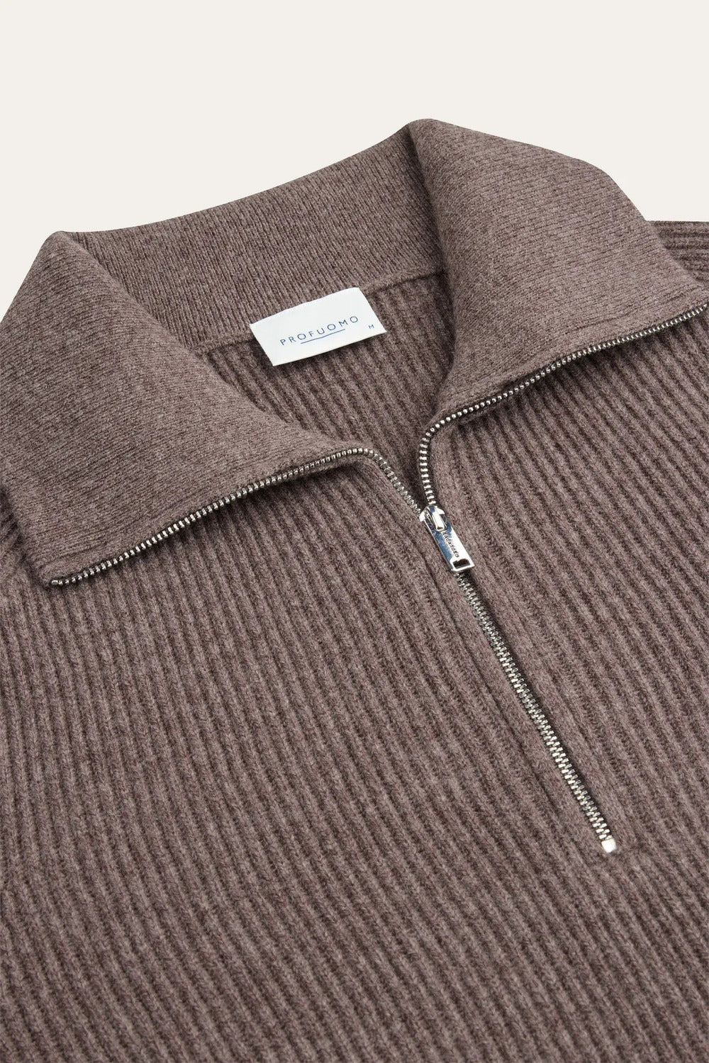Profuomo Heavy Wollen Half Zip – Aubergine-100% wol-HEREN TRUIEN & VESTEN-Paars