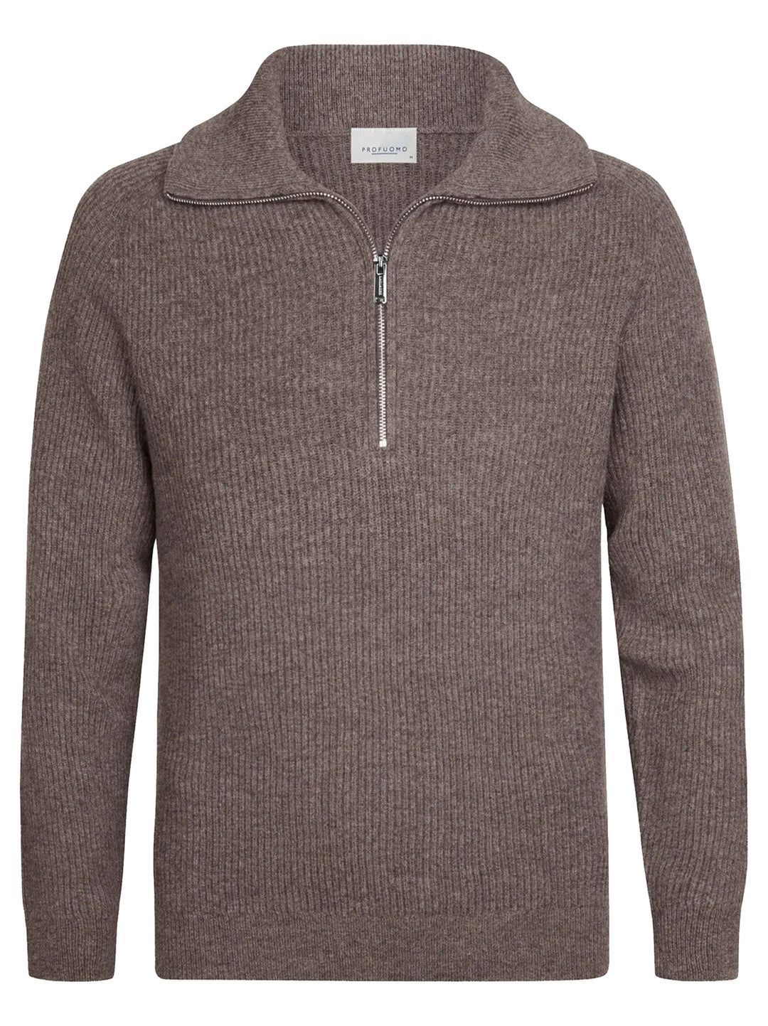 Profuomo Heavy Wollen Half Zip – Aubergine-100% wol-HEREN TRUIEN & VESTEN-Paars