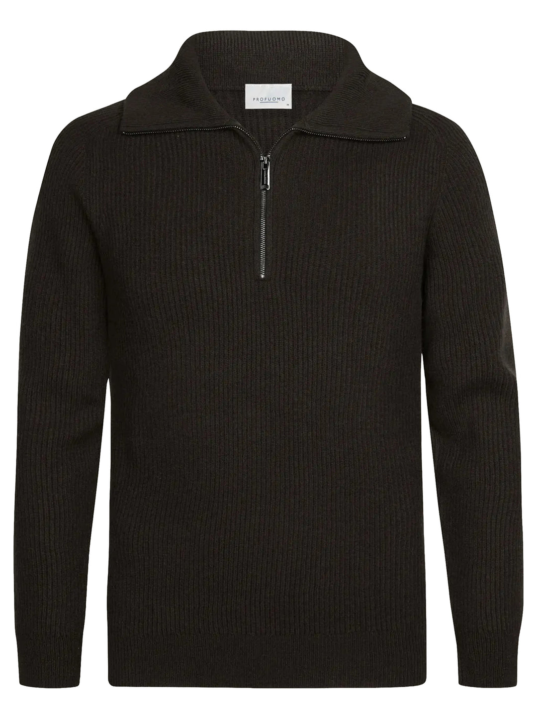 Profuomo Heavy Wollen Half Zip – Bruin-100% wol-HEREN TRUIEN & VESTEN-Bruin