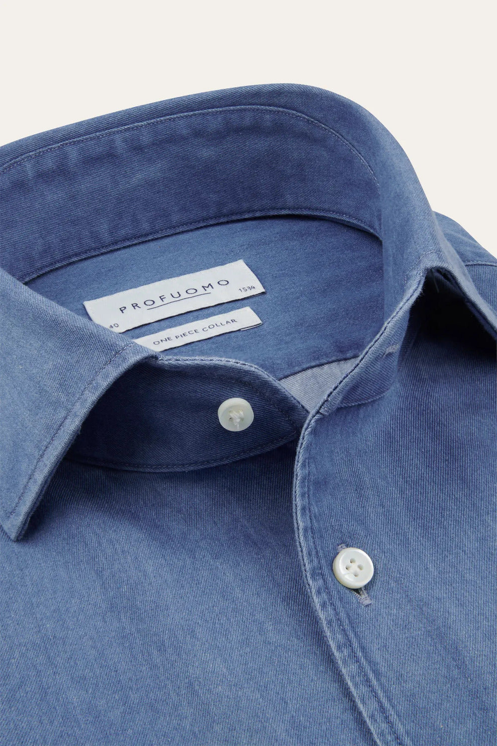 Profuomo Indigo One Piece Overhemd – Blauw-100% katoen-HEREN SHIRTS-Blauw