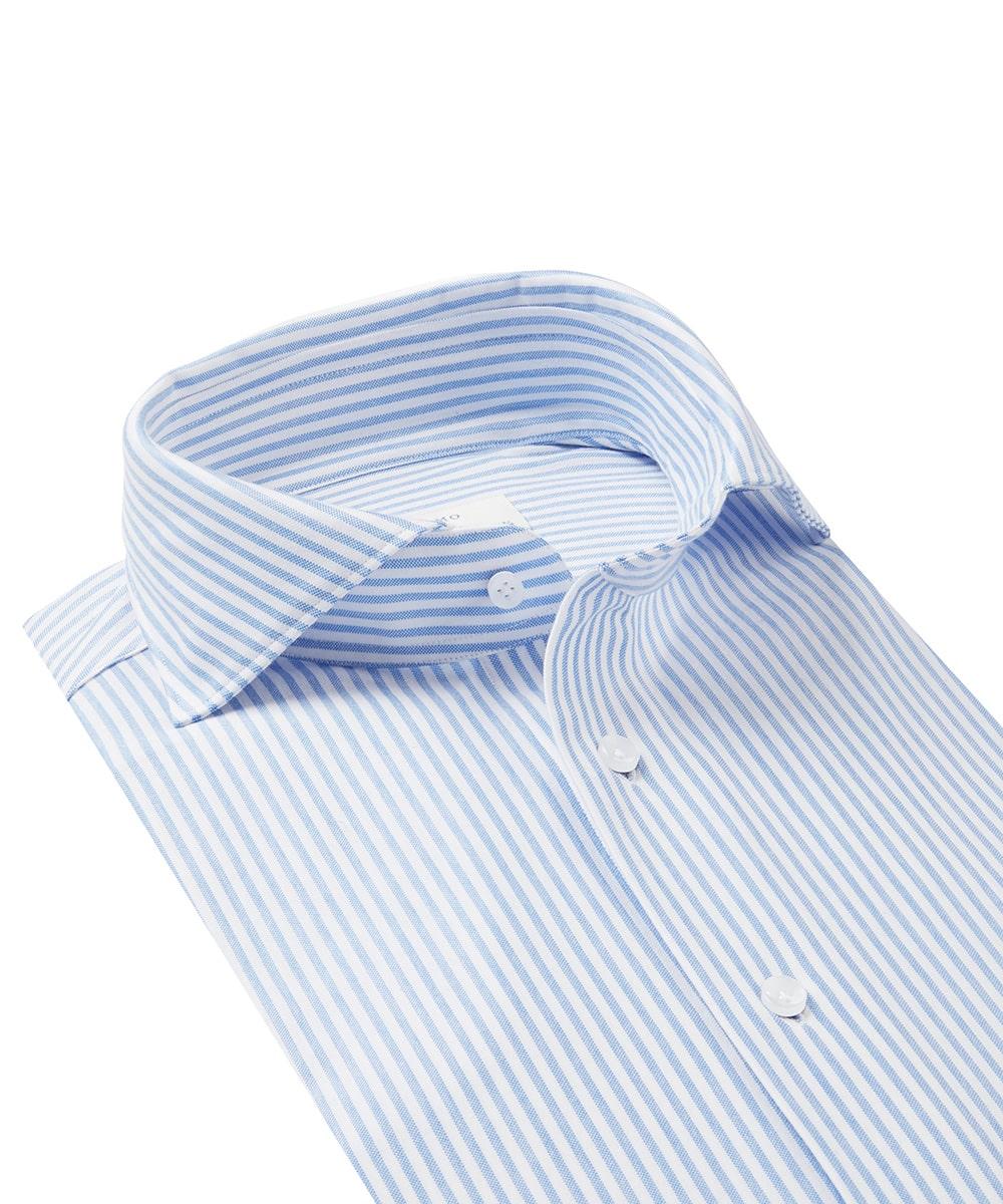 Profuomo japanese knitted-54% katoen, 46% polyester-HEREN SHIRTS-Blauw