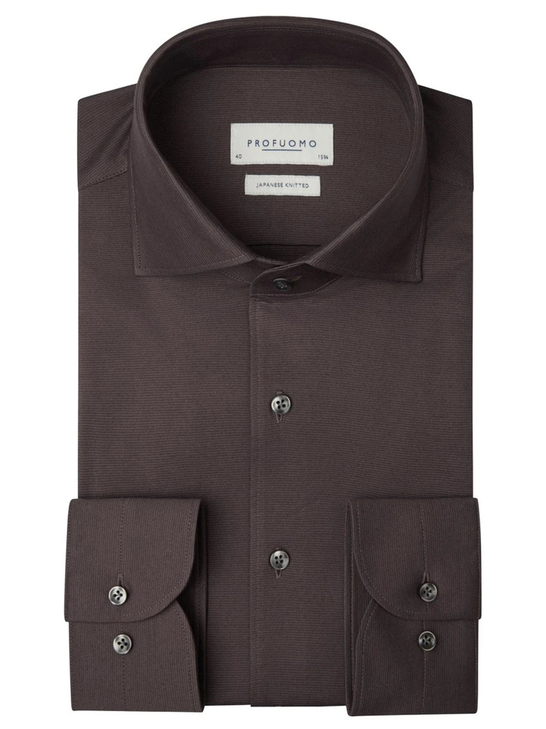 Profuomo Japanese Knitted One Piece Overhemd-64% katoen, 36% polyester-HEREN SHIRTS-Paars