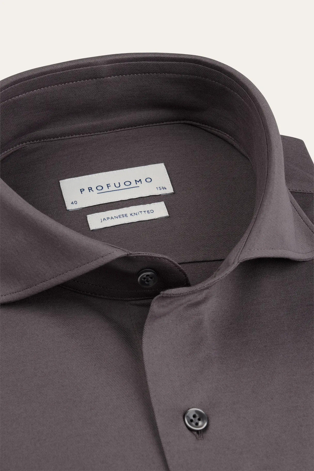 Profuomo Japanese Knitted Overhemd – Aubergine-50% katoen, 50% polyester-HEREN SHIRTS-Paars