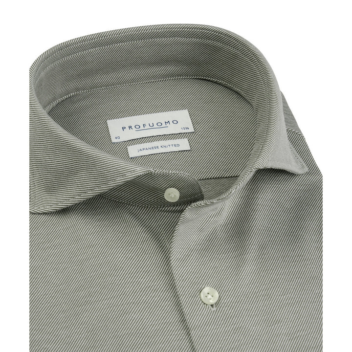 Profuomo Japanese Knitted Overhemd – Groen-54% katoen, 46% polyester-HEREN SHIRTS-Groen