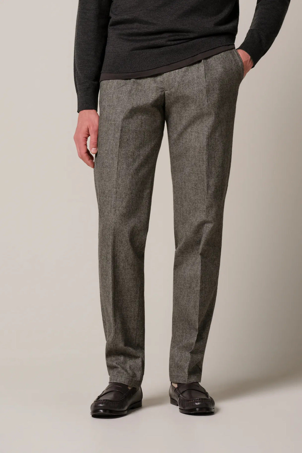 Profuomo Katoen Flannel Chino – Bruin-51% katoen, 31% polyester, 16% viscose, 2% elastaan-HEREN BROEKEN-Bruin