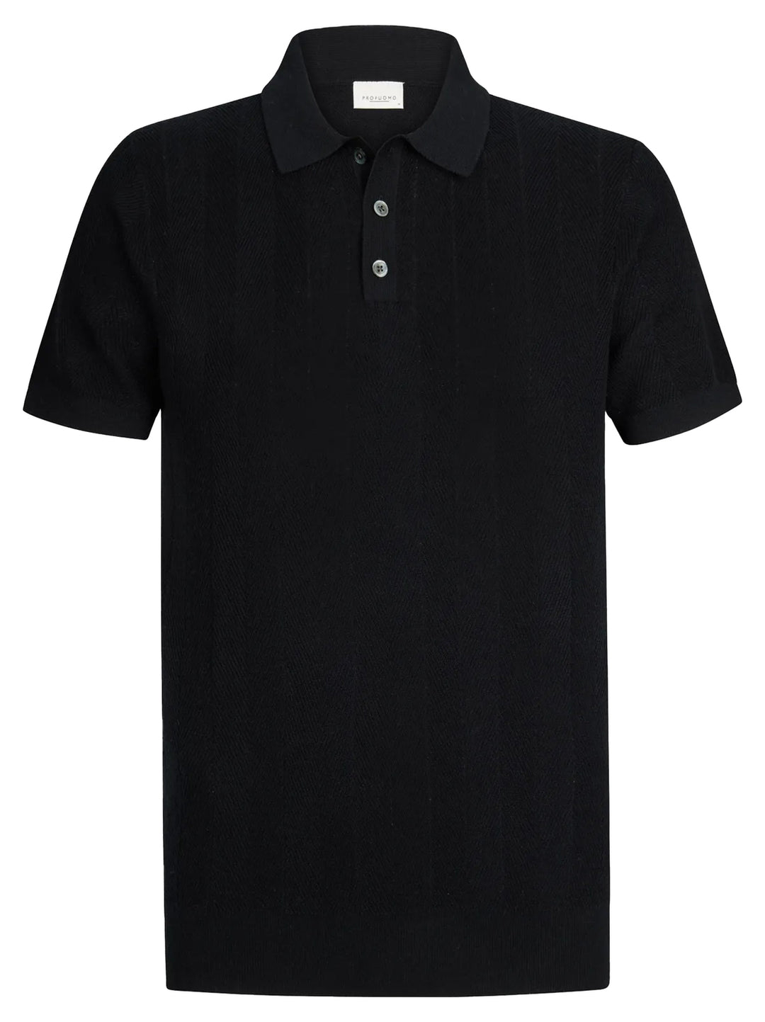 Profuomo Katoen-Linnen Polo – Blauw-75% katoen, 25% linnen-HEREN POLO'S & T-SHIRTS-Blauw