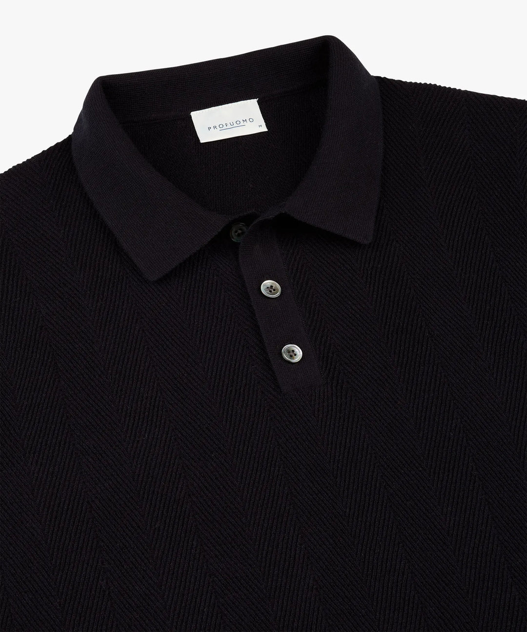 Profuomo Katoen-Linnen Polo – Blauw-75% katoen, 25% linnen-HEREN POLO'S & T-SHIRTS-Blauw