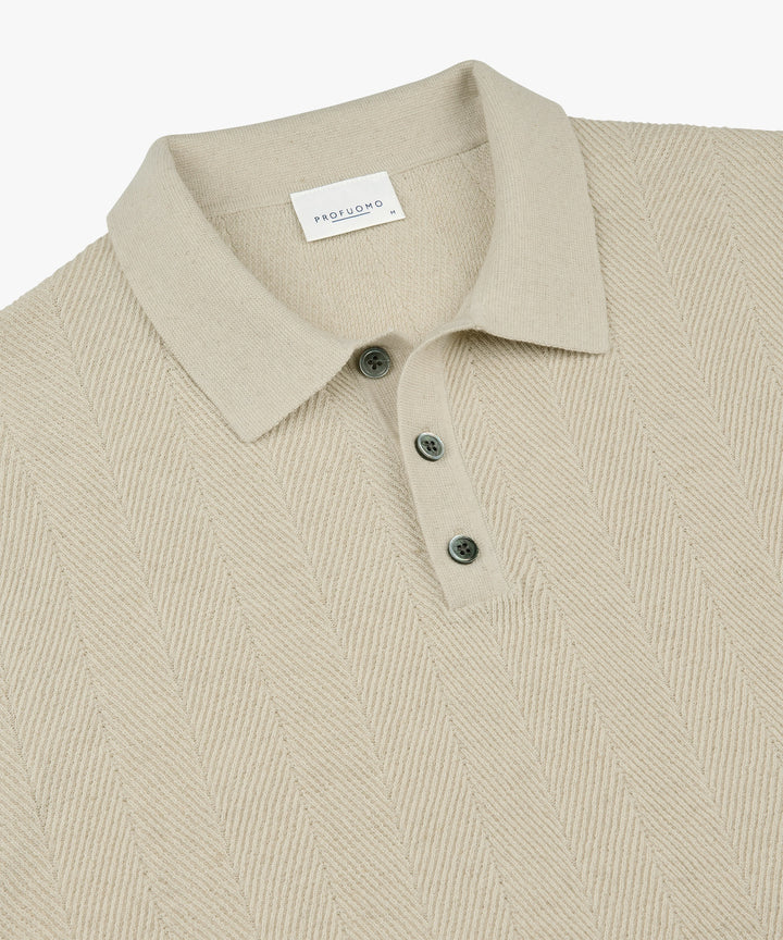 Profuomo Katoen-Linnen Polo – Room-75% katoen,25% linnen-HEREN POLO'S & T-SHIRTS-Room