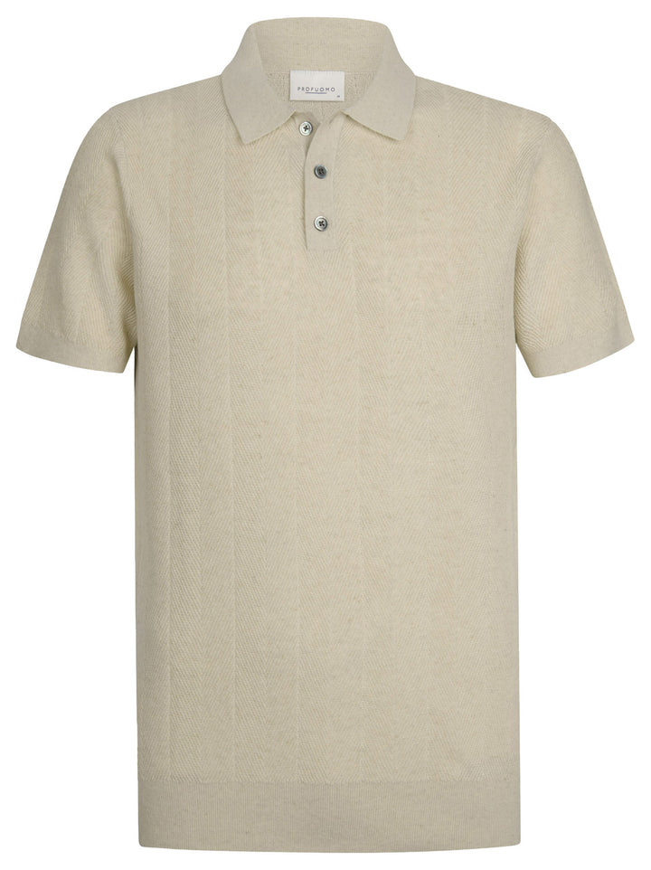 Profuomo Katoen-Linnen Polo – Room-75% katoen,25% linnen-HEREN POLO'S & T-SHIRTS-Room