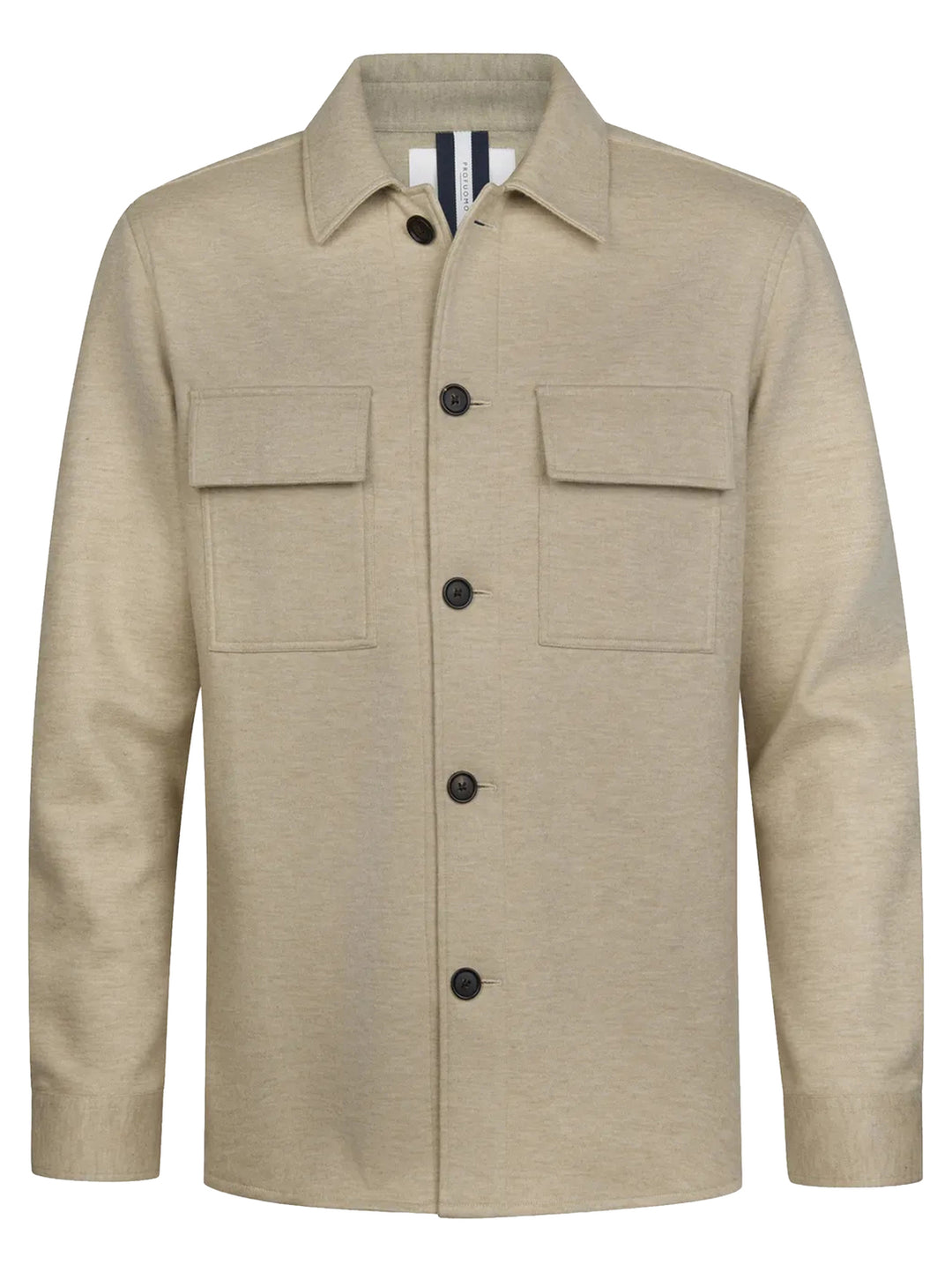 Profuomo Knitted Overshirt – Beige-47% polyester, 20% wol, 16% polyamide, 13% katoen-HEREN SHIRTS-Beige
