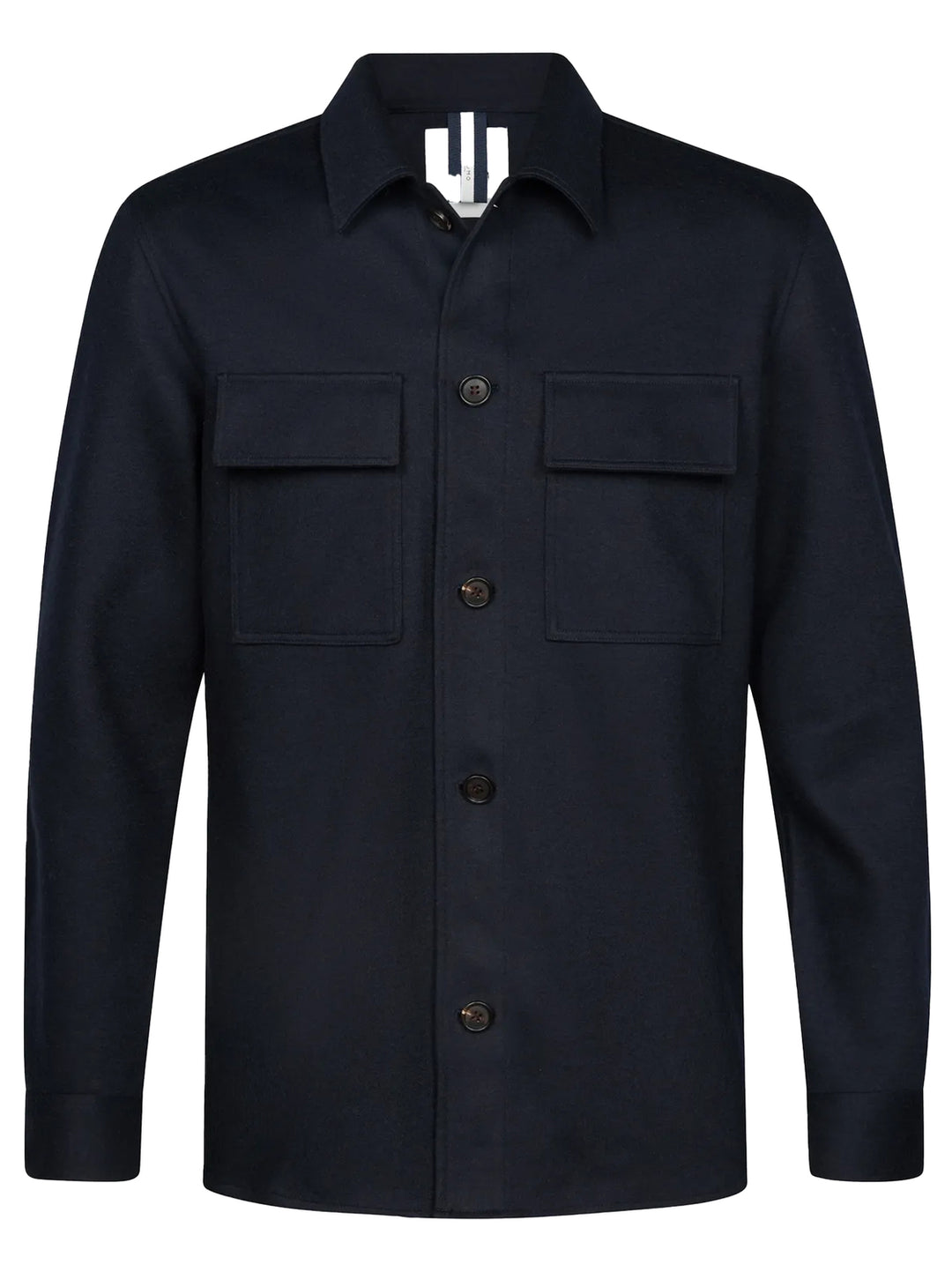 Profuomo Knitted Overshirt – Blauw-47% ployester, 20% wool, 16% polyamide. 13% cotton-HEREN SHIRTS-Blauw