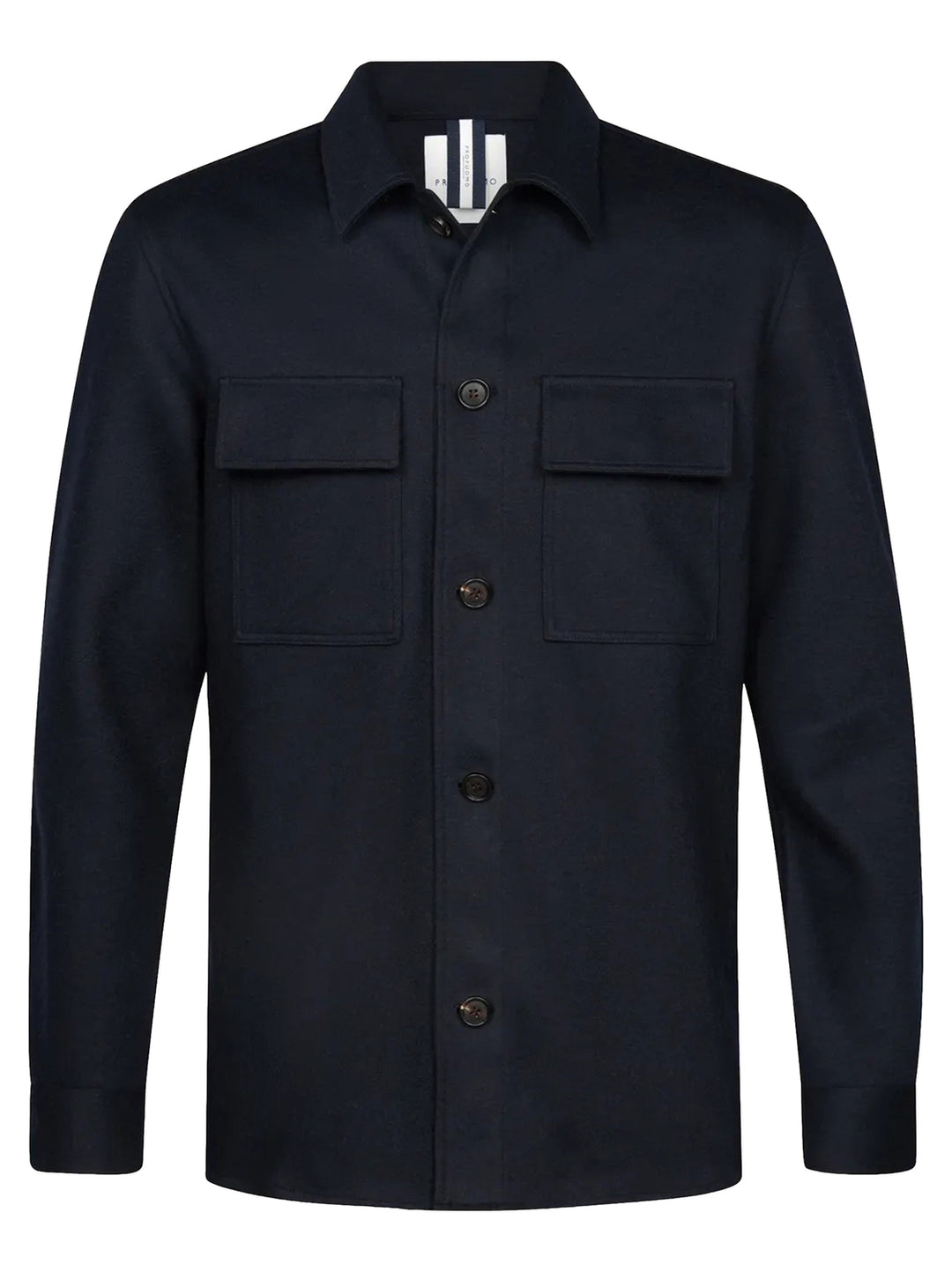 Profuomo Knitted Overshirt – Blauw-47% polyester, 20% wol, 16% polyamide, 13% katoen-HEREN SHIRTS-Blauw