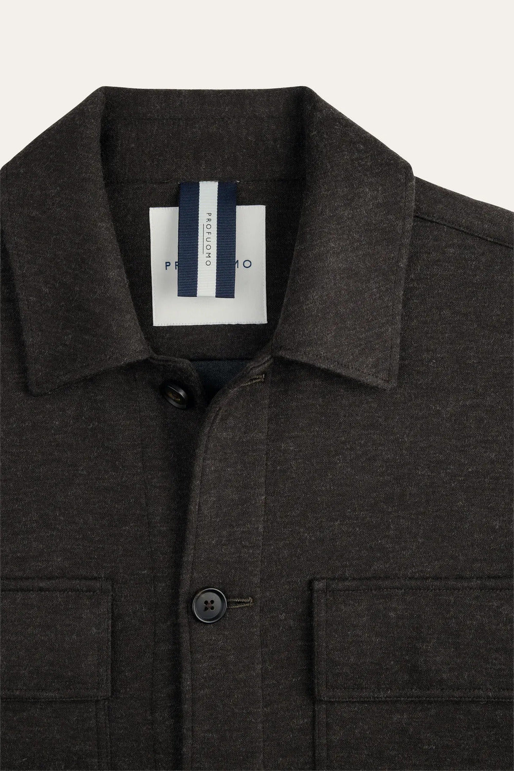 Profuomo Knitted Overshirt – Bruin-47% polyester, 20% wol, 16% polyamide, 13% katoen-HEREN SHIRTS-Bruin