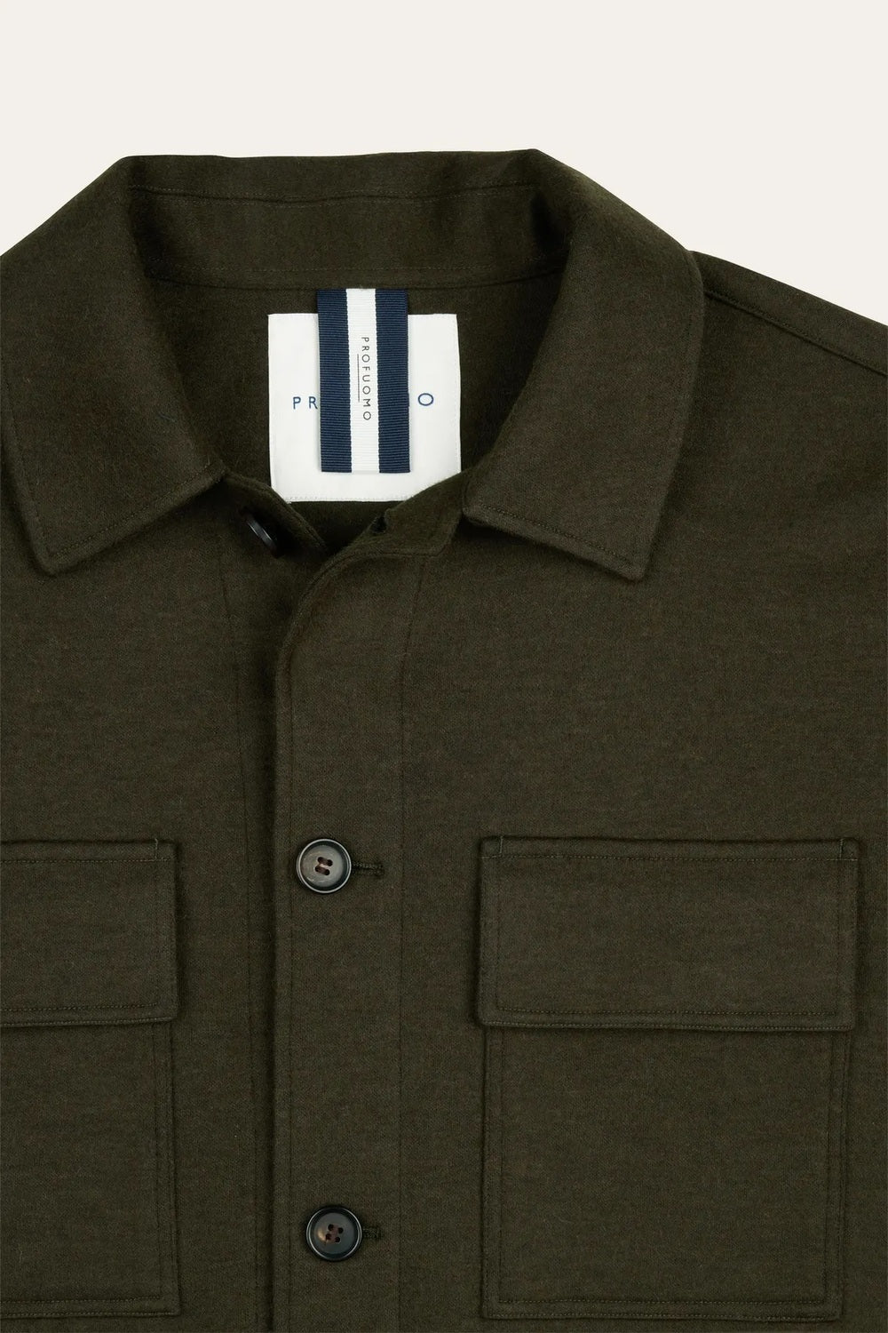 Profuomo Knitted Overshirt – Groen-47% polyester, 20% wol, 16% polyamide, 13% katoen-HEREN SHIRTS-Groen