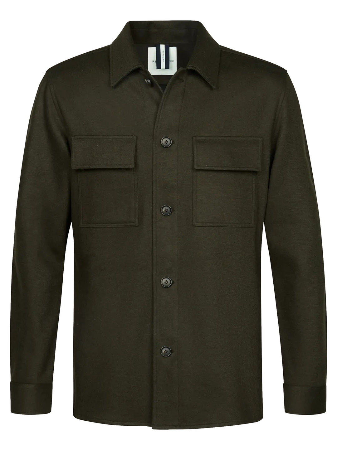 Profuomo Knitted Overshirt – Groen-47% polyester, 20% wol, 16% polyamide, 13% katoen-HEREN SHIRTS-Groen