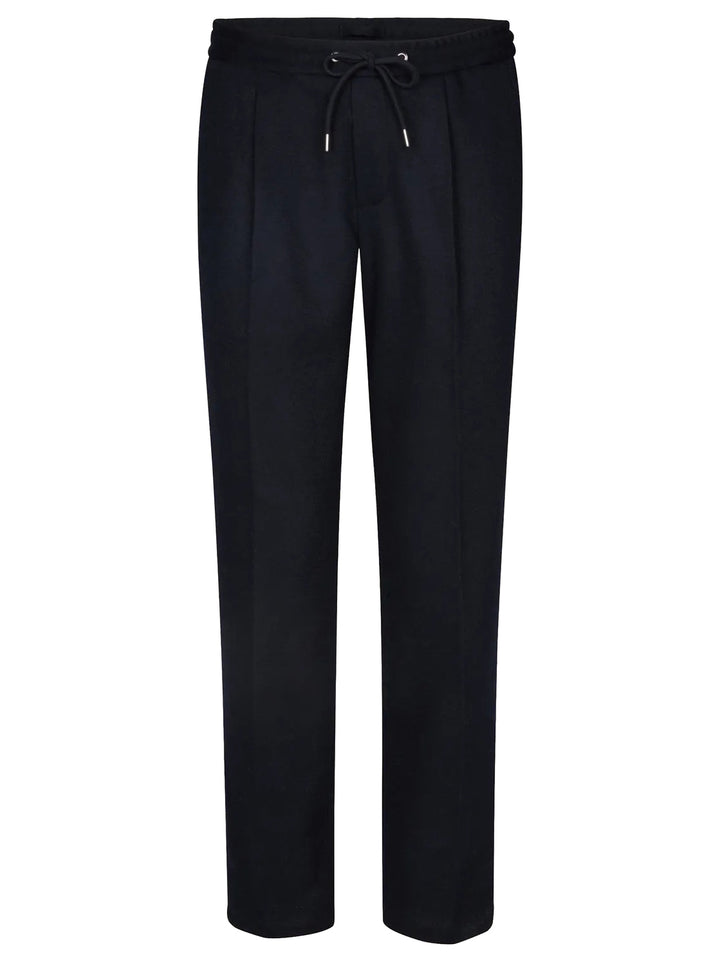 Profuomo Knitted Sportcord Pantalon – Blauw-47% polyester, 20% wol, 16% nylon, 13% katoen-HEREN BROEKEN-Blauw