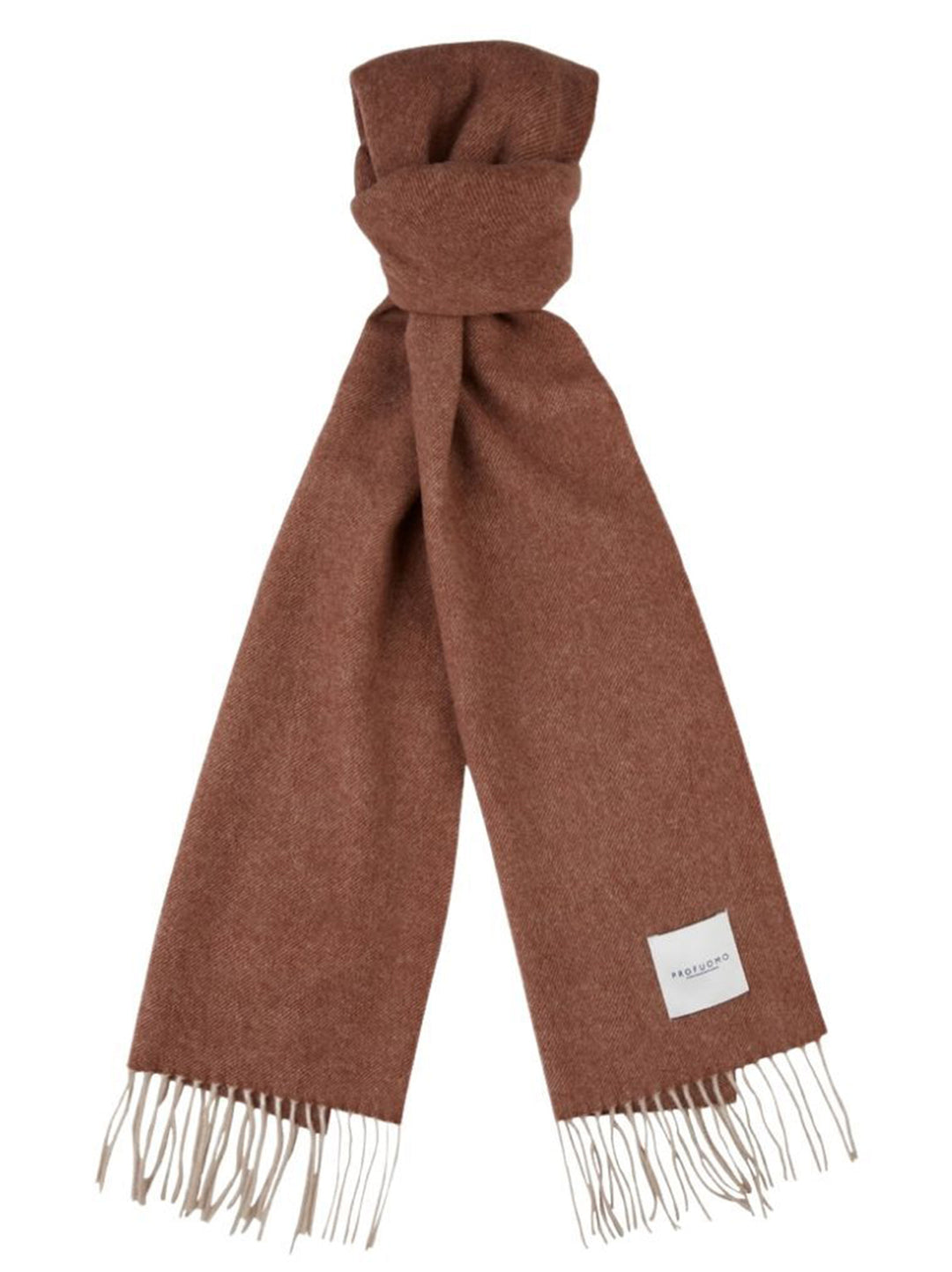 Profuomo lamswollen shawl roest-100% Lamswol-HEREN ACCESSOIRES-Bruin