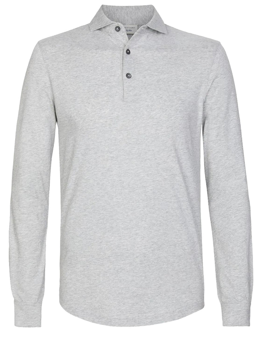 Profuomo lange mouw polo-100% katoen-HEREN POLO'S & T-SHIRTS-Grijs