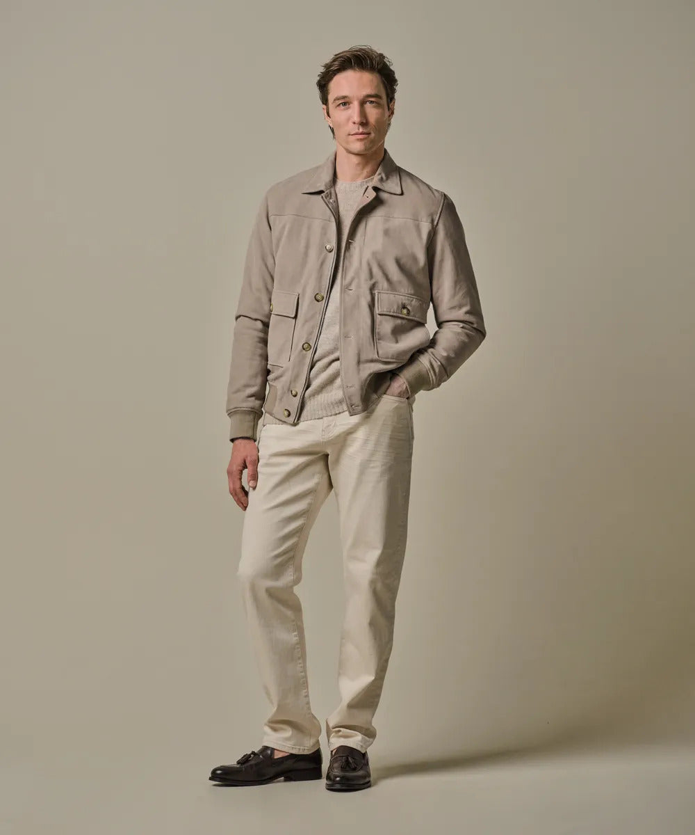 Profuomo Leather Jacket – Beige-100% leer-HEREN JASSEN & JACKS-Beige