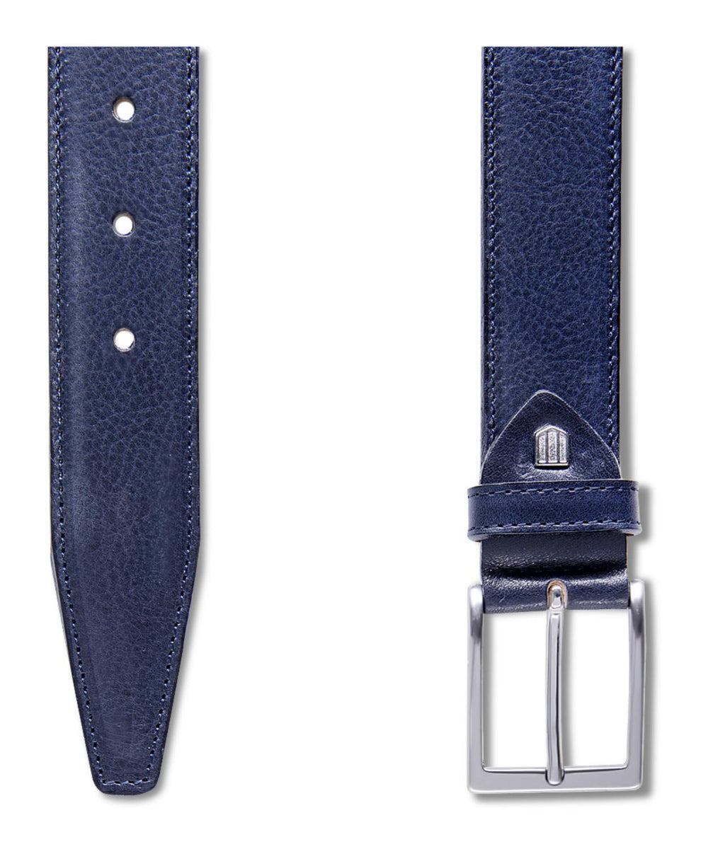 Profuomo leren riem-Kalfsleder,plantaardig gelooid-HEREN SCHOENEN & RIEMEN-Blauw