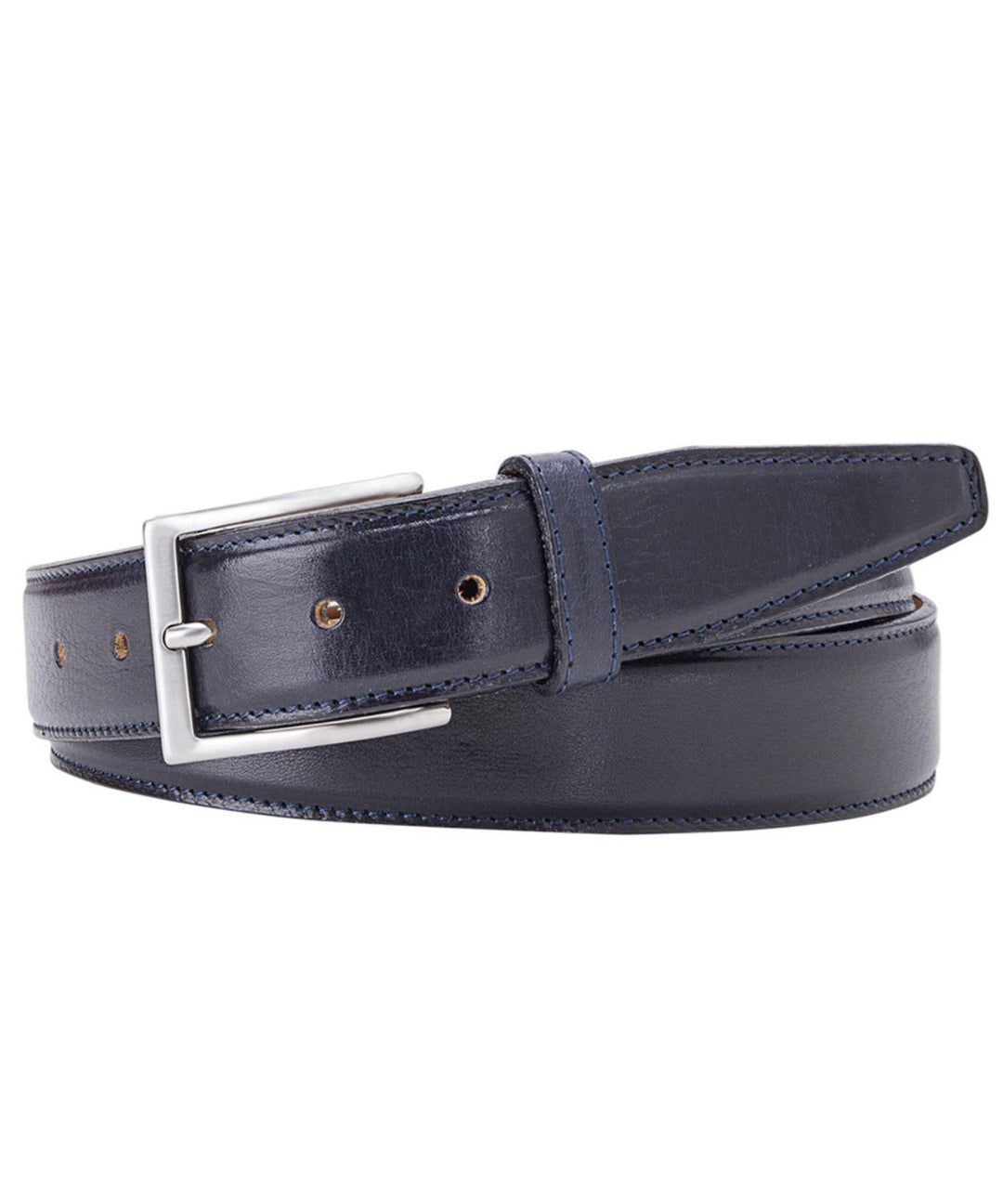 Profuomo leren riem-Kalfsleder,plantaardig gelooid-HEREN SCHOENEN & RIEMEN-Blauw