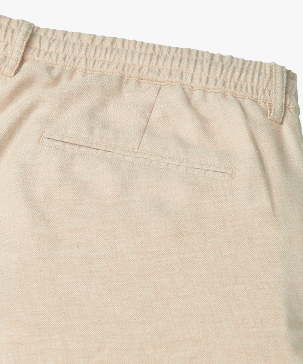 Profuomo linnen blend short – Beige-55% polyester, 45% linnen-HEREN BROEKEN-Beige