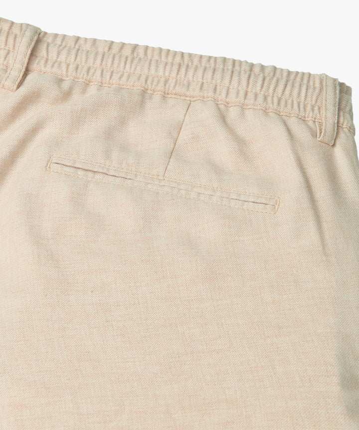 Profuomo linnen blend short – Beige-55% polyester, 45% linnen-HEREN BROEKEN-Beige