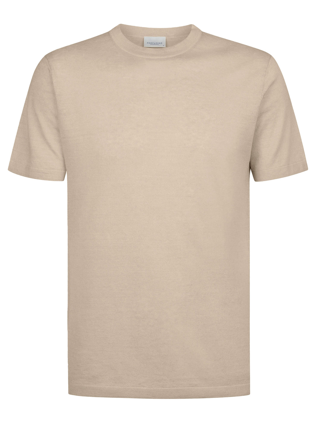 Profuomo linnen-katoen T-shirt – Beige-72% linnen, 28% katoen-HEREN POLO'S & T-SHIRTS-Beige