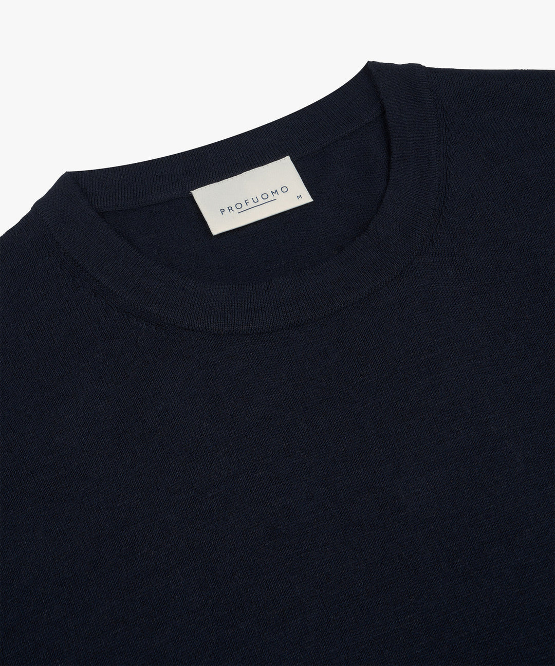 Profuomo linnen-katoen T-shirt – Blauw-72% linnen, 28% katoen-HEREN POLO'S & T-SHIRTS-Blauw