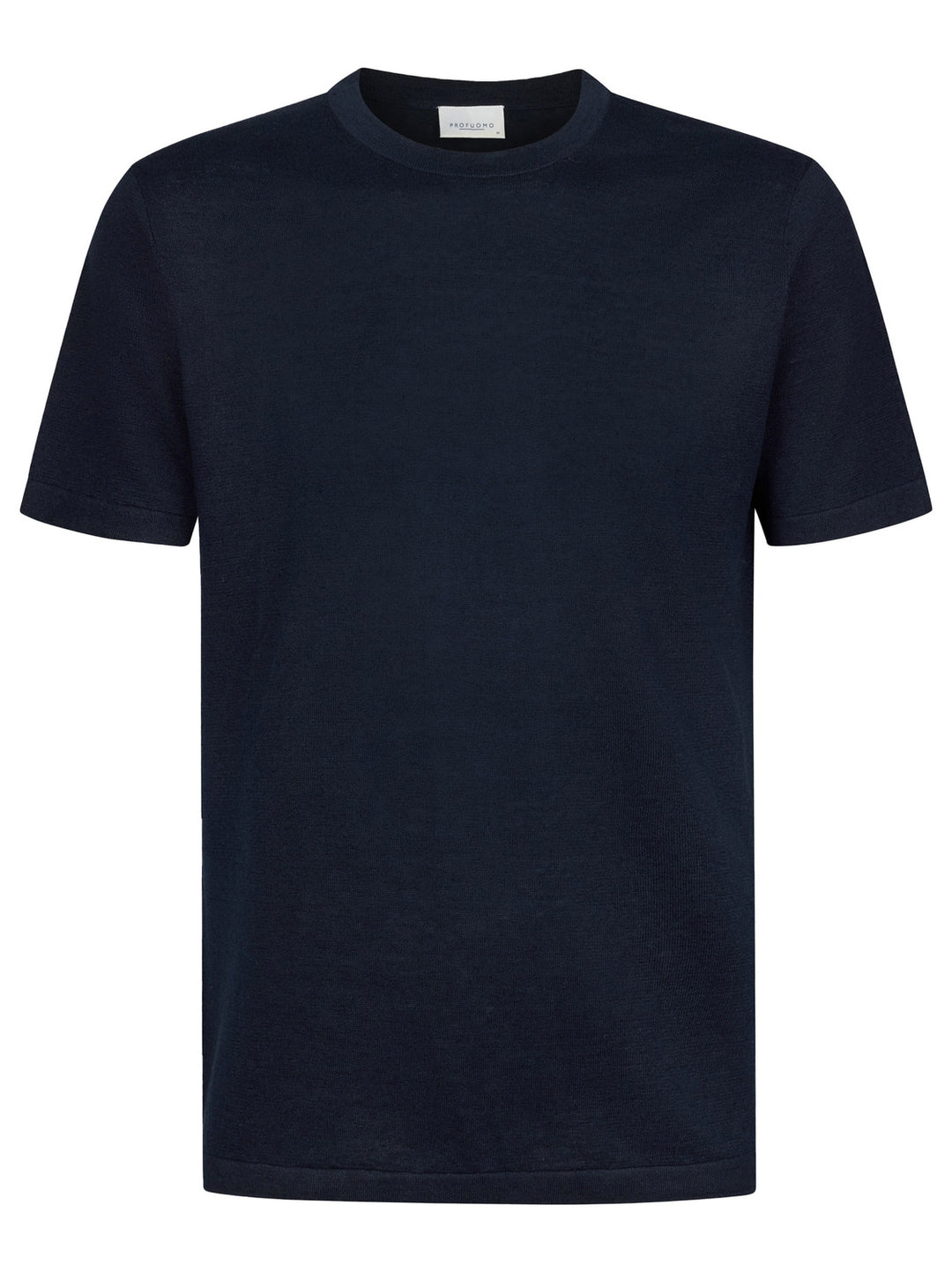 Profuomo linnen-katoen T-shirt – Blauw-72% linnen, 28% katoen-HEREN POLO'S & T-SHIRTS-Blauw