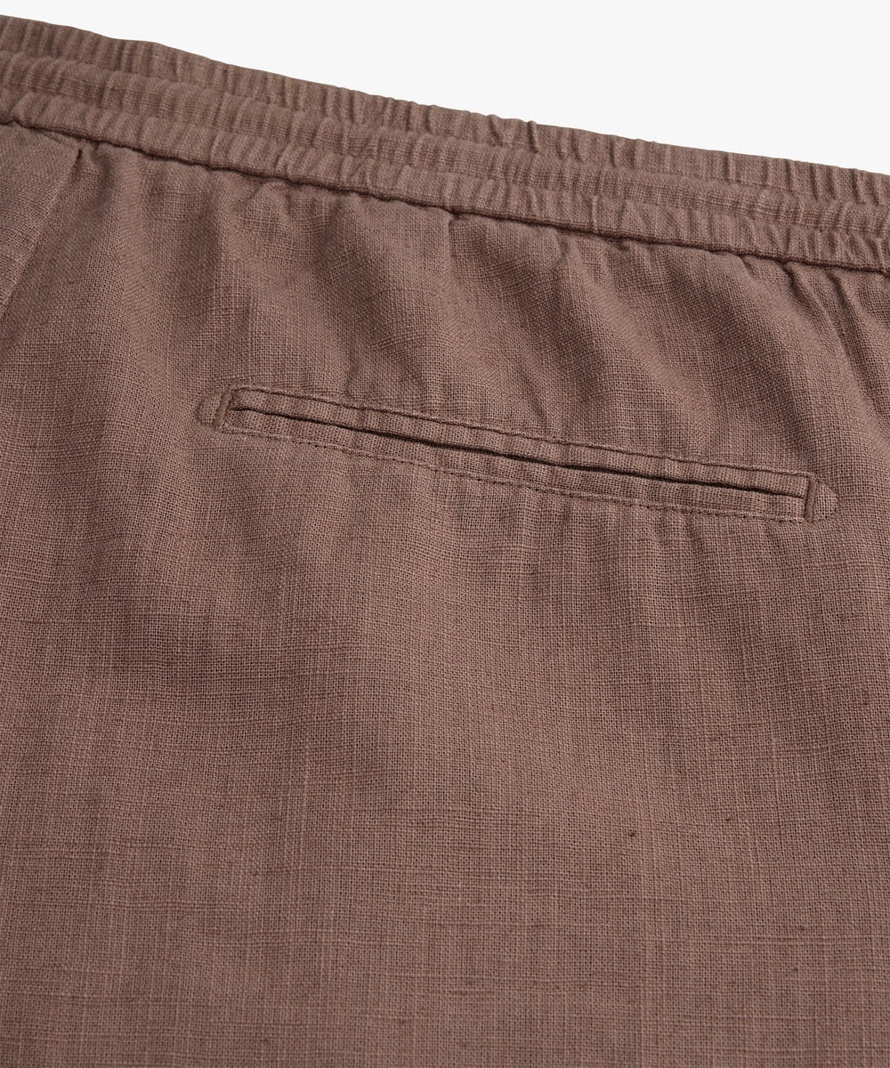 Profuomo linnen loose fit Pantalon – Clay-55% linnen, 45% katoen-HEREN BROEKEN-Rood