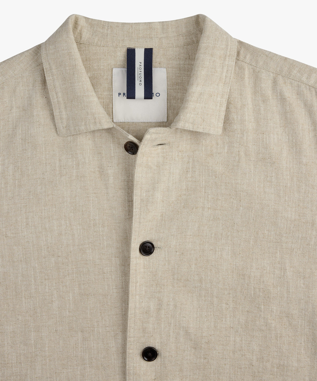 Profuomo linnen overshirt – Beige-55% linnen, 45% katoen-HEREN SHIRTS-Beige