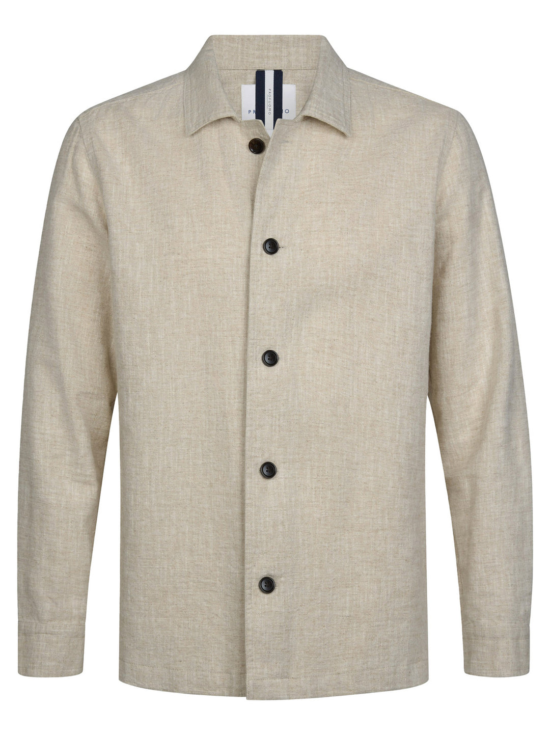 Profuomo linnen overshirt – Beige-55% linnen, 45% katoen-HEREN SHIRTS-Beige