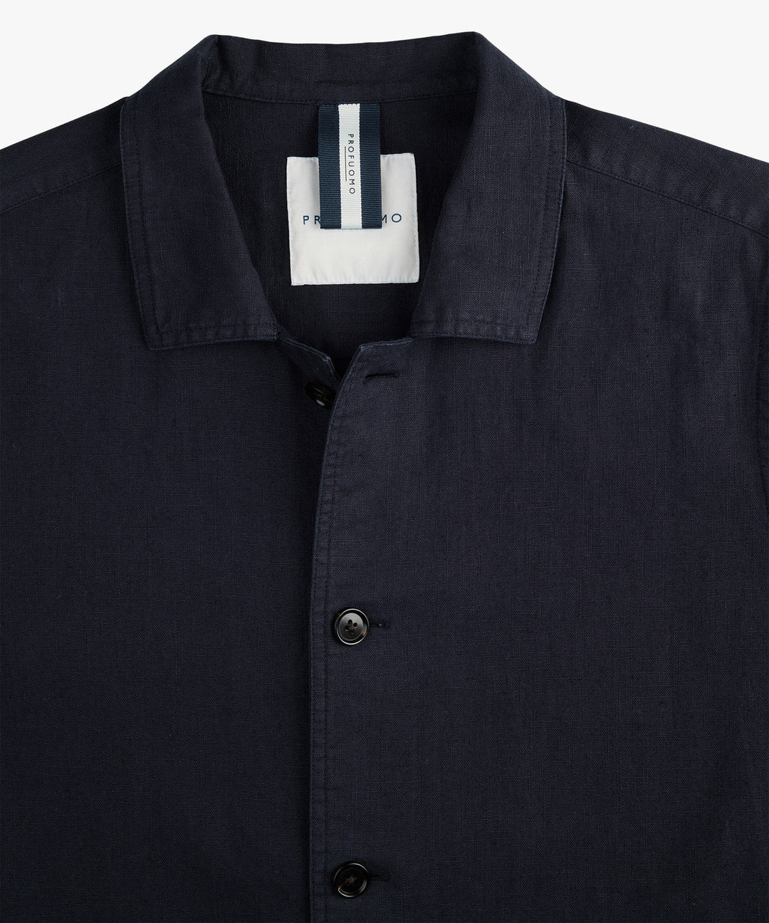 Profuomo linnen overshirt – Blauw-55% linnen, 45% katoen-HEREN SHIRTS-Blauw